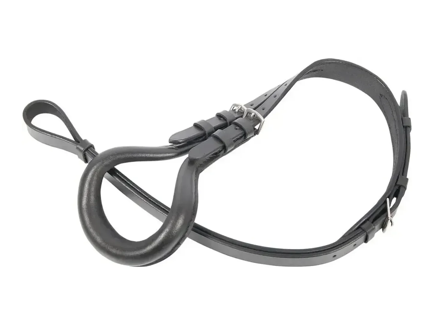 Croupière Harry’s Horse en cuir noir avec culeron rembourré et boucles de réglage.